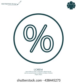 percent sign. vector line icon