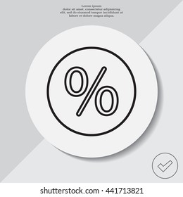 percent sign. vector line icon