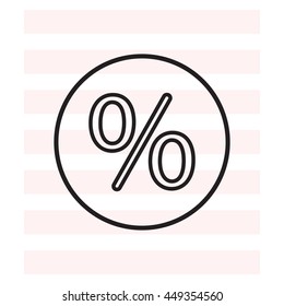 percent sign. vector line icon