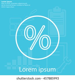 percent sign. vector line icon