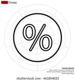 percent sign. vector line icon