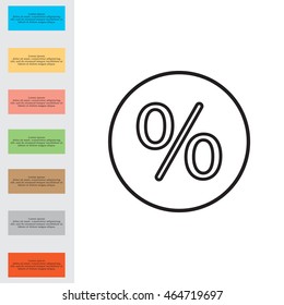 percent sign. vector line icon