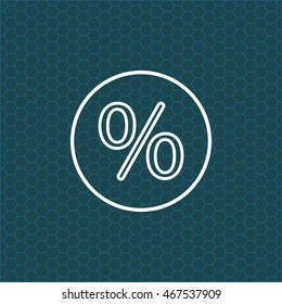 percent sign. vector line icon