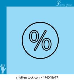 percent sign. vector line icon