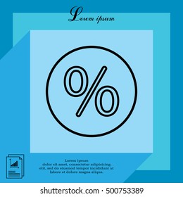 percent sign. vector line icon