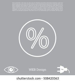 percent sign. vector line icon