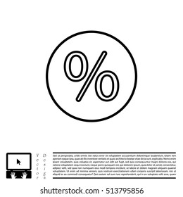 percent sign. vector line icon