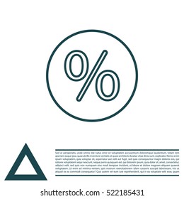 percent sign. vector line icon