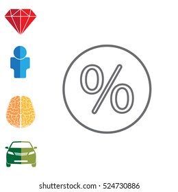 percent sign. vector line icon