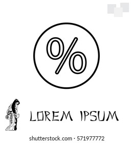 percent sign. vector line icon
