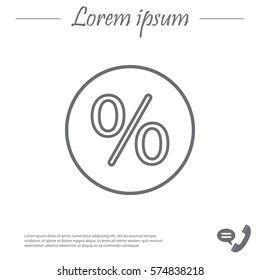 percent sign. vector line icon