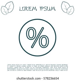 percent sign. vector line icon