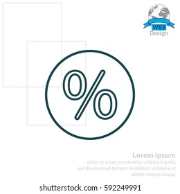 percent sign. vector line icon