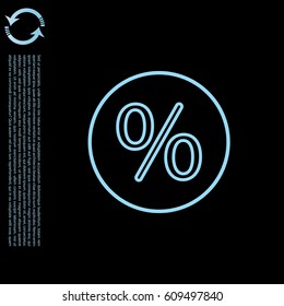 percent sign. vector line icon