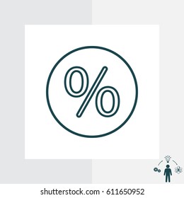 percent sign. vector line icon