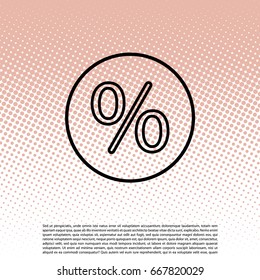 percent sign. vector line icon