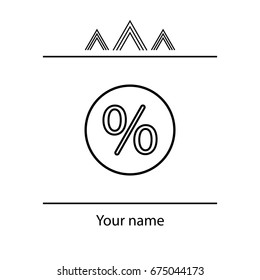 percent sign. vector line icon