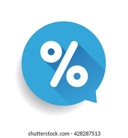 Percent sign vector speech bubble