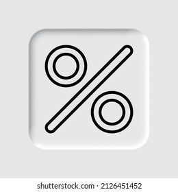 Percent simple icon vector. Flat desing. Neumorphism design.ai