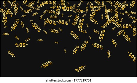 El porcentaje canta sobre fondo oscuro. Afiche negro con el porcentaje de canto plateado y copos de nieve. Fondo de venta de descuento vectorial.