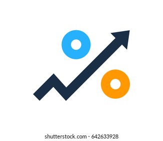 Percent Stock Market Icon Logo Design Element