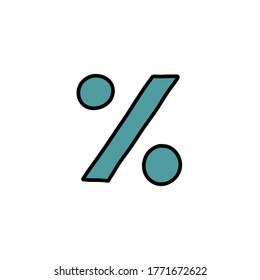 icono de doodle por porcentaje, ilustración vectorial