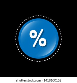 percent symbol and glossy button.glossy label,sign.
