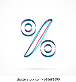 % - Percent Symbol hand drawn with blue and pink highlighters, isolated on a blank background.
Vector illustration, easy to edit, manipulate, resize or colorize.