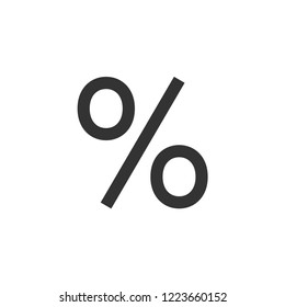 Percent symbol icon in thick outline style. Black and white monochrome vector illustration.