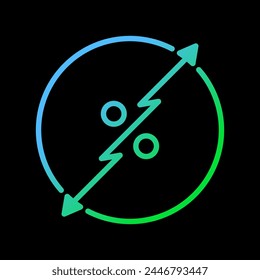 percent symbol inside gradient circle. percent symbol concept for economy, shopping, business