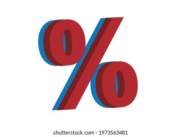 
Percent symbol in red and with volume