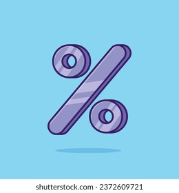 Percent symbol simple cartoon vector illustration marketing concept icon isolated