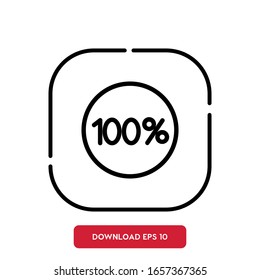 Percent symbol, store outline vector icon. Modern, simple flat vector illustration for web site or mobile app
