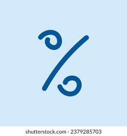 Percent symbol vector doodle handwriting concept.