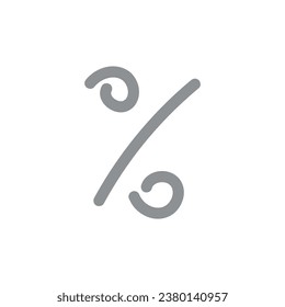 Porcentaje del concepto de escritura a mano vectorial del doodle.