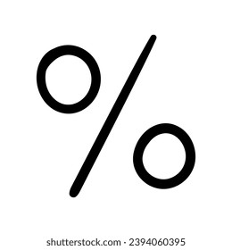 Percent symbol vector icon in doodle style. Symbol in simple design. Cartoon object hand drawn isolated on white background.