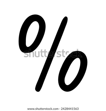 Percent symbol vector icon in doodle style. Symbol in simple design. Cartoon object hand drawn isolated on white background.