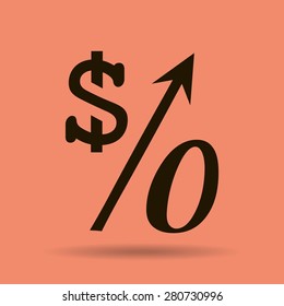 Percent symbol vector illustration. Education, finance, sales.