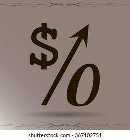 Percent symbol vector illustration. Education, finance, sales