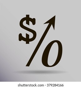 Percent symbol vector illustration. Education, finance, sales