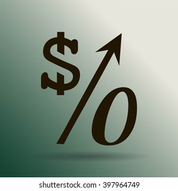 Percent symbol vector illustration. Education, finance, sales