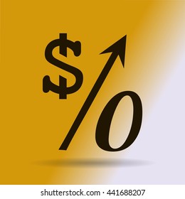 Percent symbol vector illustration. Education, finance, sales