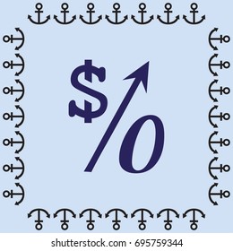 Percent symbol vector illustration. Education, finance, sales