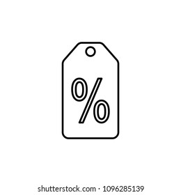 percent tag icon. Element of mobile banking for smart concept and web apps. Thin line percent tag icon can be used for web and mobile on white background