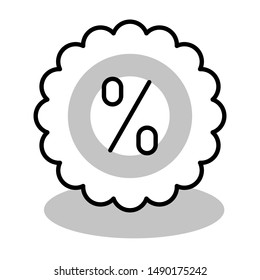 percent thin line vector icon