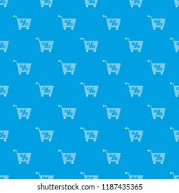 Percent trolley pattern vector seamless blue repeat for any use