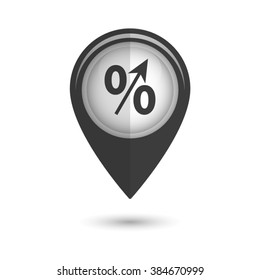 percent - vector icon;  black map pointer