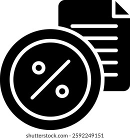 Percent Vector Icon for Discounts and Interest Rates. Financial calculation illustration, percentage symbol, business growth concept