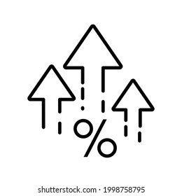 Percent Up - Vector Icon Interest Rate Icon 