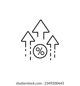percent up - vector icon Interest rate icon 